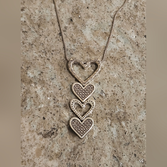 Brighton Fall in Love Heart Pave Crystal Necklace w / Scroll work - Picture 5 of 7